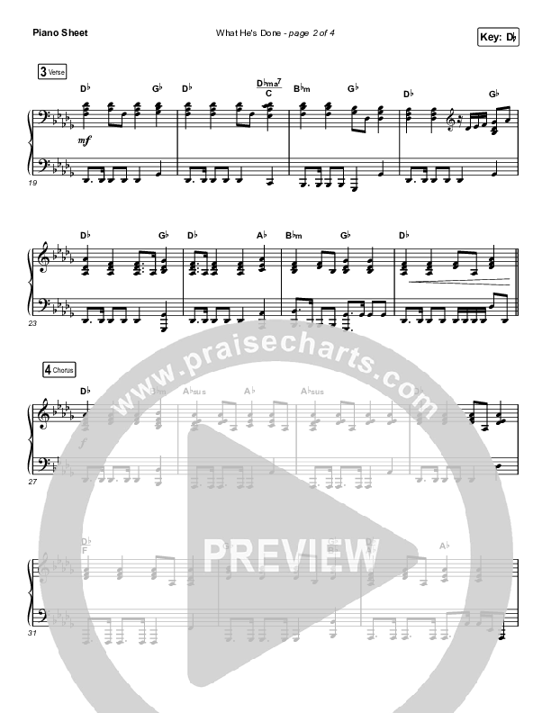 What He's Done (Choral Anthem SATB) Piano Sheet (Passion / Kristian Stanfill / Tasha Cobbs Leonard / Anna Golden / Arr. Luke Gambill)