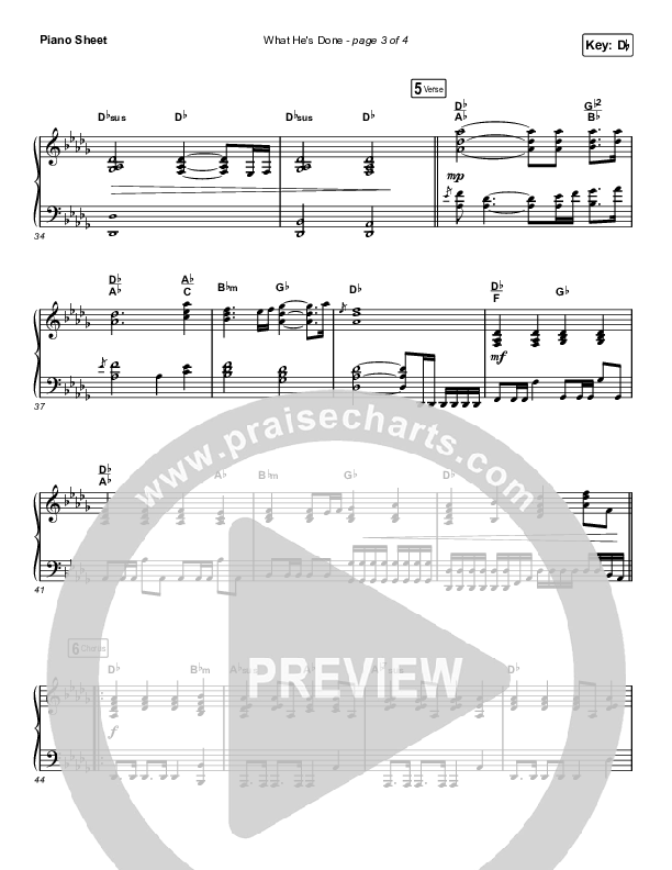 What He's Done (Choral Anthem SATB) Piano Sheet (Passion / Kristian Stanfill / Tasha Cobbs Leonard / Anna Golden / Arr. Luke Gambill)