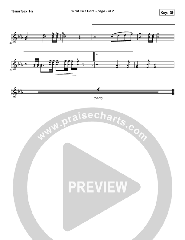What He's Done (Choral Anthem SATB) Tenor Sax 1,2 (Passion / Kristian Stanfill / Tasha Cobbs Leonard / Anna Golden / Arr. Luke Gambill)