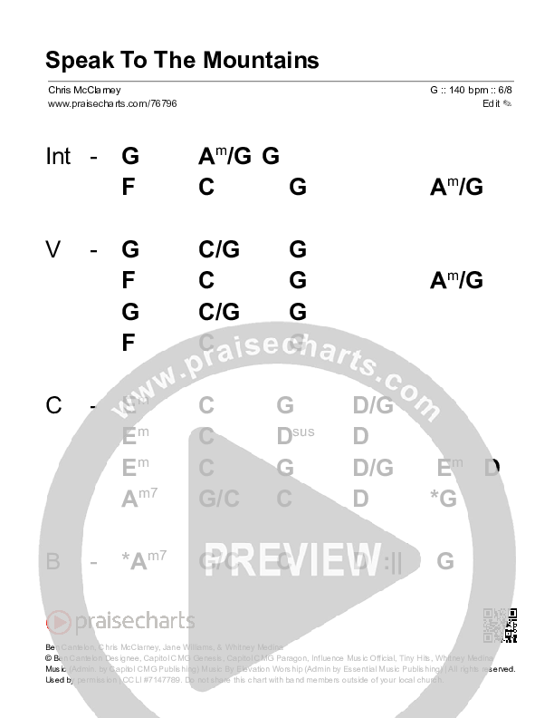 Speak To The Mountains (Choral Anthem SATB) Stage Chart (Chris McClarney / Arr. Luke Gambill)