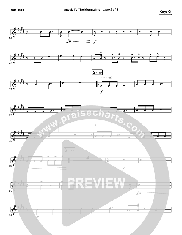 Speak To The Mountains (Choral Anthem SATB) Bari Sax (Chris McClarney / Arr. Luke Gambill)