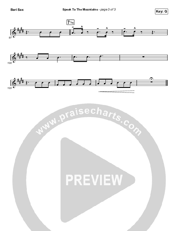 Speak To The Mountains (Choral Anthem SATB) Bari Sax (Chris McClarney / Arr. Luke Gambill)