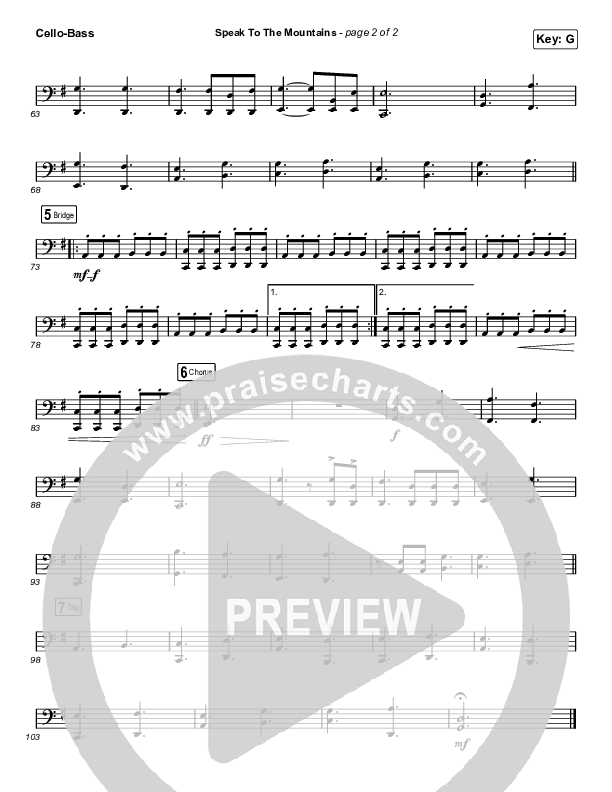 Speak To The Mountains (Choral Anthem SATB) Cello/Bass (Chris McClarney / Arr. Luke Gambill)