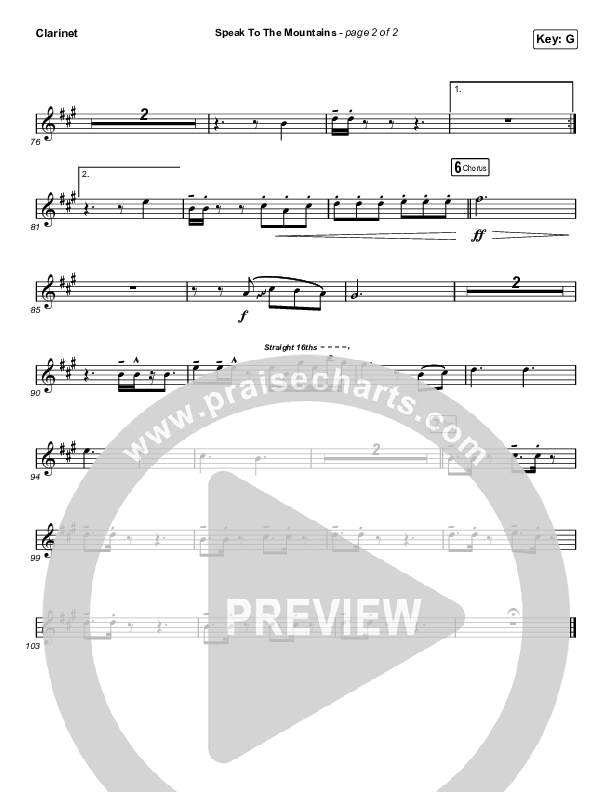 Speak To The Mountains (Choral Anthem SATB) Clarinet (Chris McClarney / Arr. Luke Gambill)