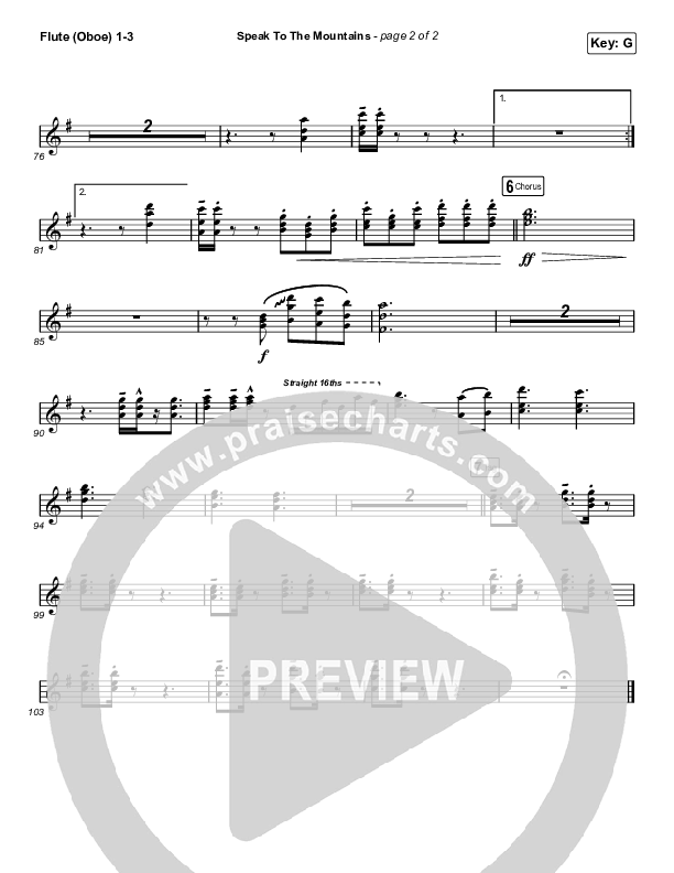 Speak To The Mountains (Choral Anthem SATB) Flute/Oboe 1/2/3 (Chris McClarney / Arr. Luke Gambill)