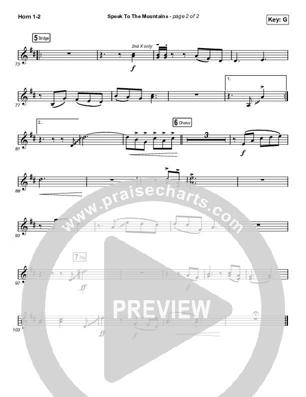 Speak To The Mountains (Choral Anthem SATB) French Horn 1/2 (Chris McClarney / Arr. Luke Gambill)