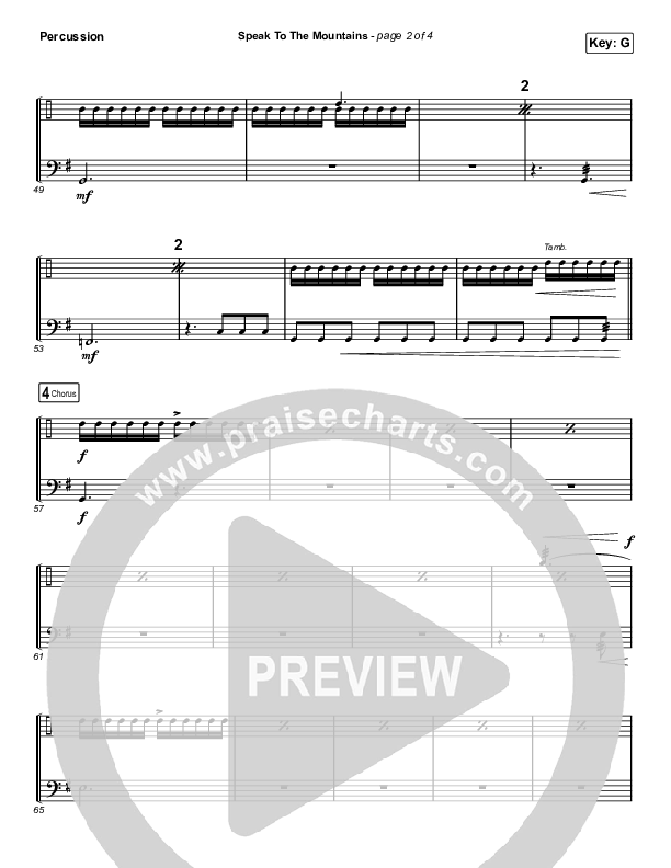 Speak To The Mountains (Choral Anthem SATB) Percussion (Chris McClarney / Arr. Luke Gambill)