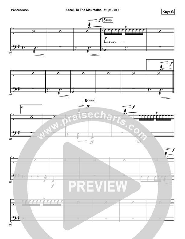 Speak To The Mountains (Choral Anthem SATB) Percussion (Chris McClarney / Arr. Luke Gambill)