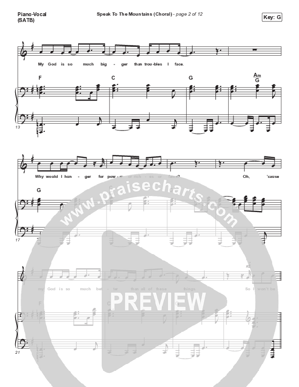 Speak To The Mountains (Choral Anthem SATB) Piano/Vocal (SATB) (Chris McClarney / Arr. Luke Gambill)