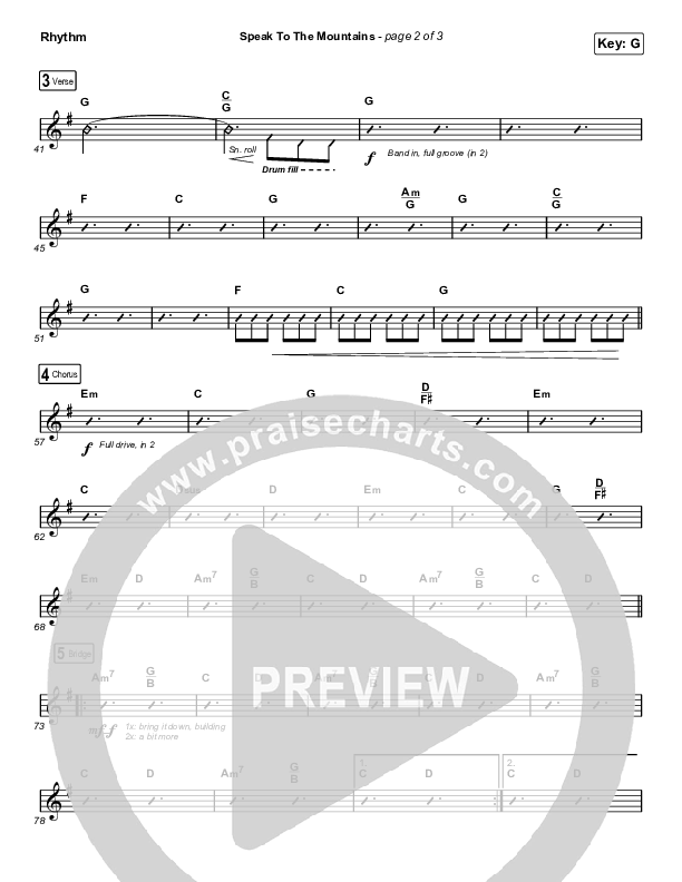 Speak To The Mountains (Choral Anthem SATB) Rhythm Chart (Chris McClarney / Arr. Luke Gambill)