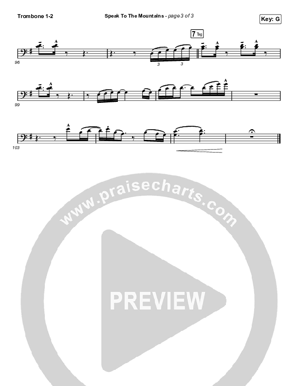 Speak To The Mountains (Choral Anthem SATB) Trombone 1/2 (Chris McClarney / Arr. Luke Gambill)