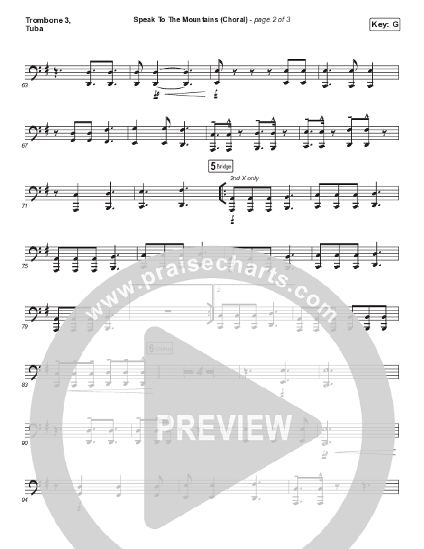 Speak To The Mountains (Choral Anthem SATB) Trombone 3/Tuba (Chris McClarney / Arr. Luke Gambill)