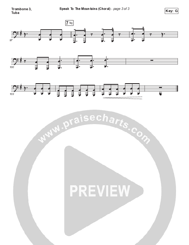 Speak To The Mountains (Choral Anthem SATB) Trombone 3/Tuba (Chris McClarney / Arr. Luke Gambill)