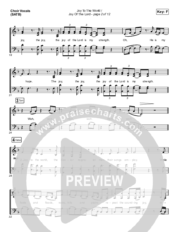 Joy To The World / Joy Of The Lord (Choral Anthem SATB) Choir Sheet (SATB) (Maverick City Music / Naomi Raine / Todd Galberth / Arr. Luke Gambill)