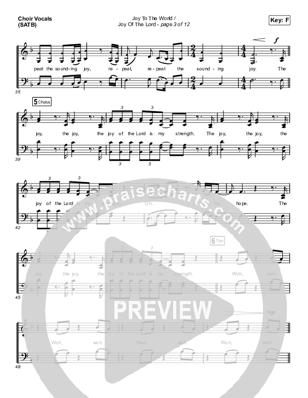 Joy To The World / Joy Of The Lord (Choral Anthem SATB) Choir Sheet (SATB) (Maverick City Music / Naomi Raine / Todd Galberth / Arr. Luke Gambill)