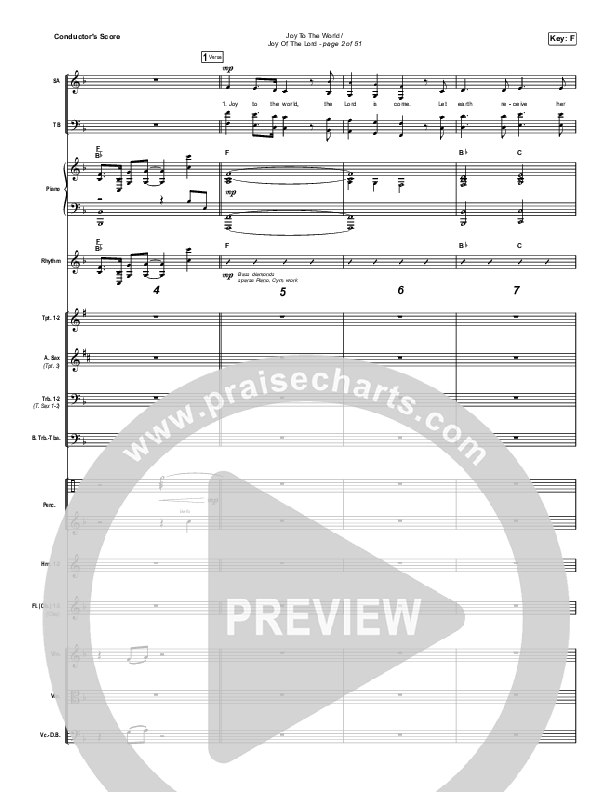 Joy To The World / Joy Of The Lord (Choral Anthem SATB) Conductor's Score (Maverick City Music / Naomi Raine / Todd Galberth / Arr. Luke Gambill)