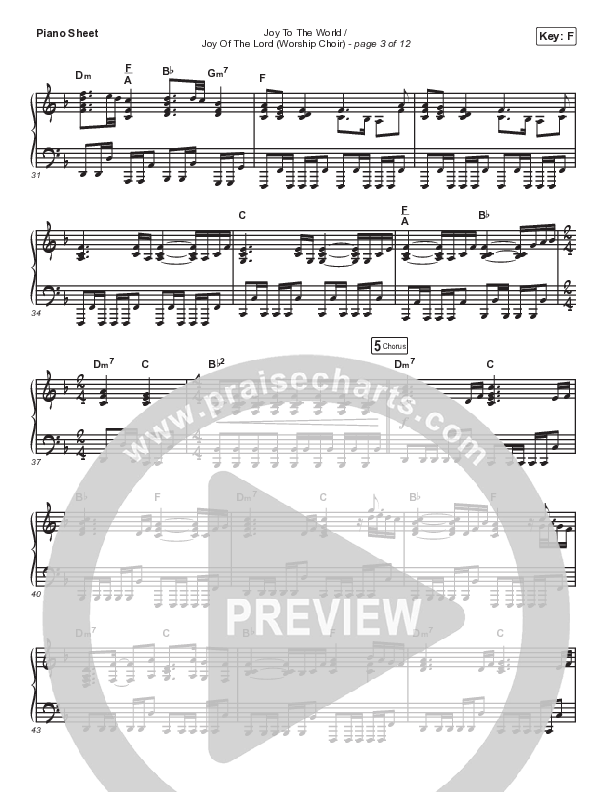 Joy To The World / Joy Of The Lord (Choral Anthem SATB) Piano Sheet (Maverick City Music / Naomi Raine / Todd Galberth / Arr. Luke Gambill)