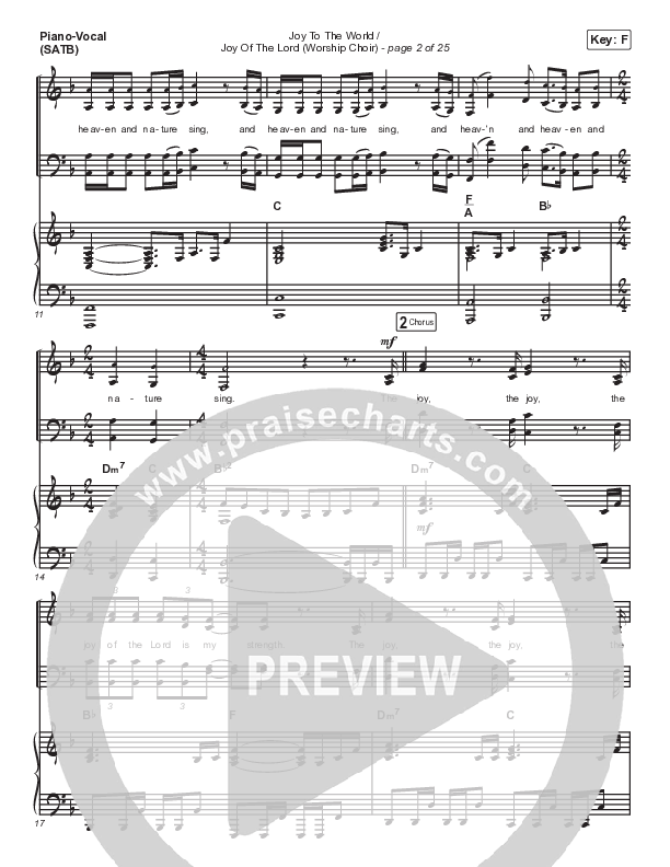 Joy To The World / Joy Of The Lord (Choral Anthem SATB) Piano/Vocal (SATB) (Maverick City Music / Naomi Raine / Todd Galberth / Arr. Luke Gambill)