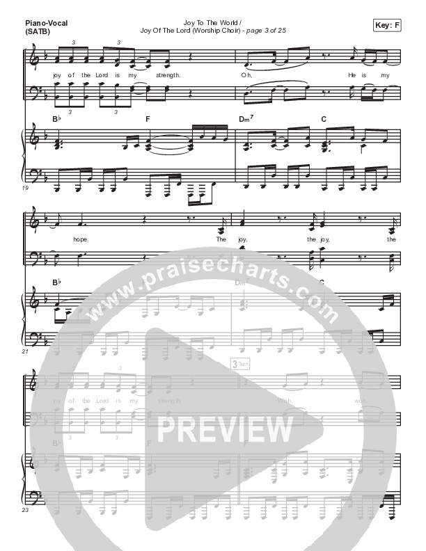 Joy To The World / Joy Of The Lord (Choral Anthem SATB) Piano/Vocal (SATB) (Maverick City Music / Naomi Raine / Todd Galberth / Arr. Luke Gambill)