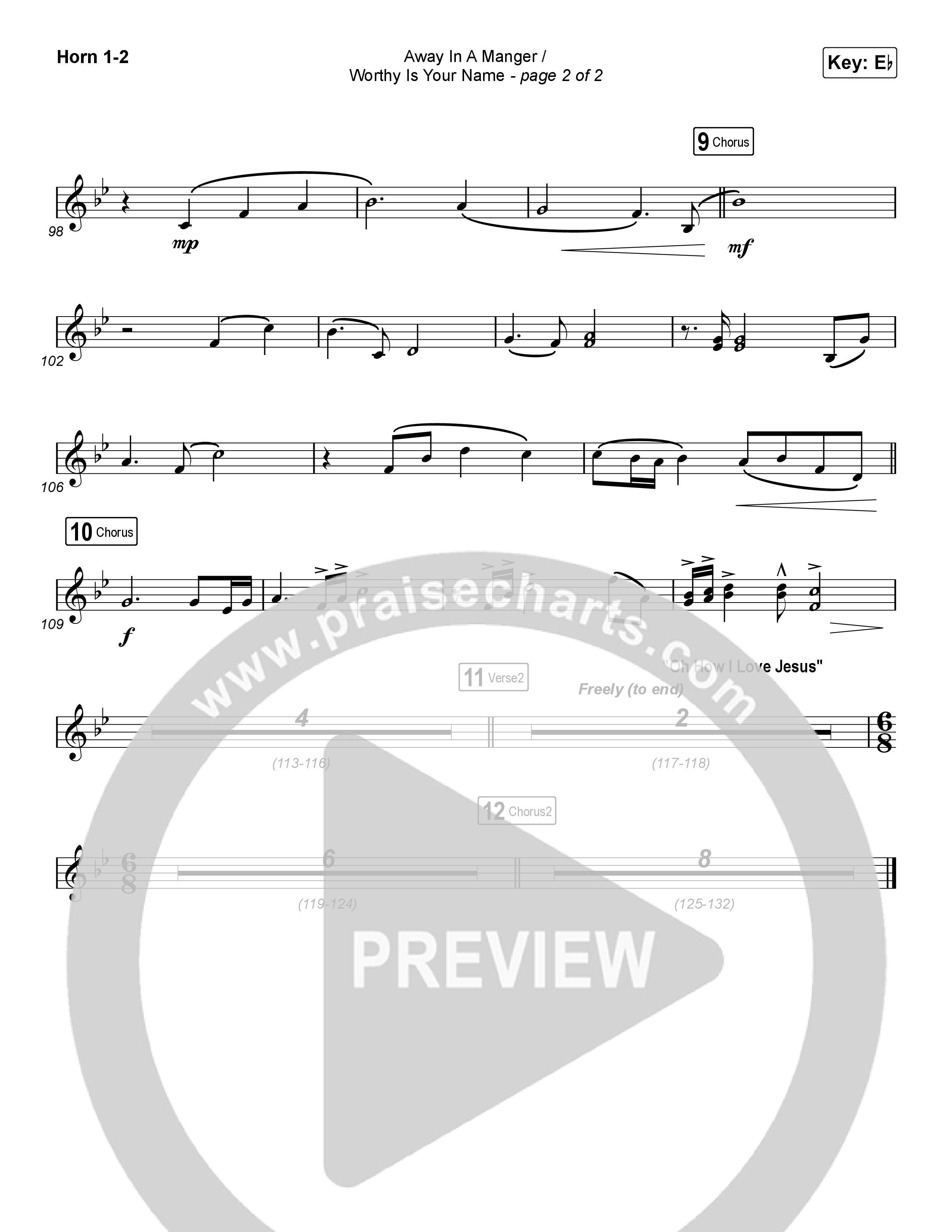 Away In A Manger / Worthy Is Your Name (Choral Anthem SATB) Brass Pack (Maverick City Music / Chandler Moore / Kim Walker-Smith / Arr. Luke Gambill)