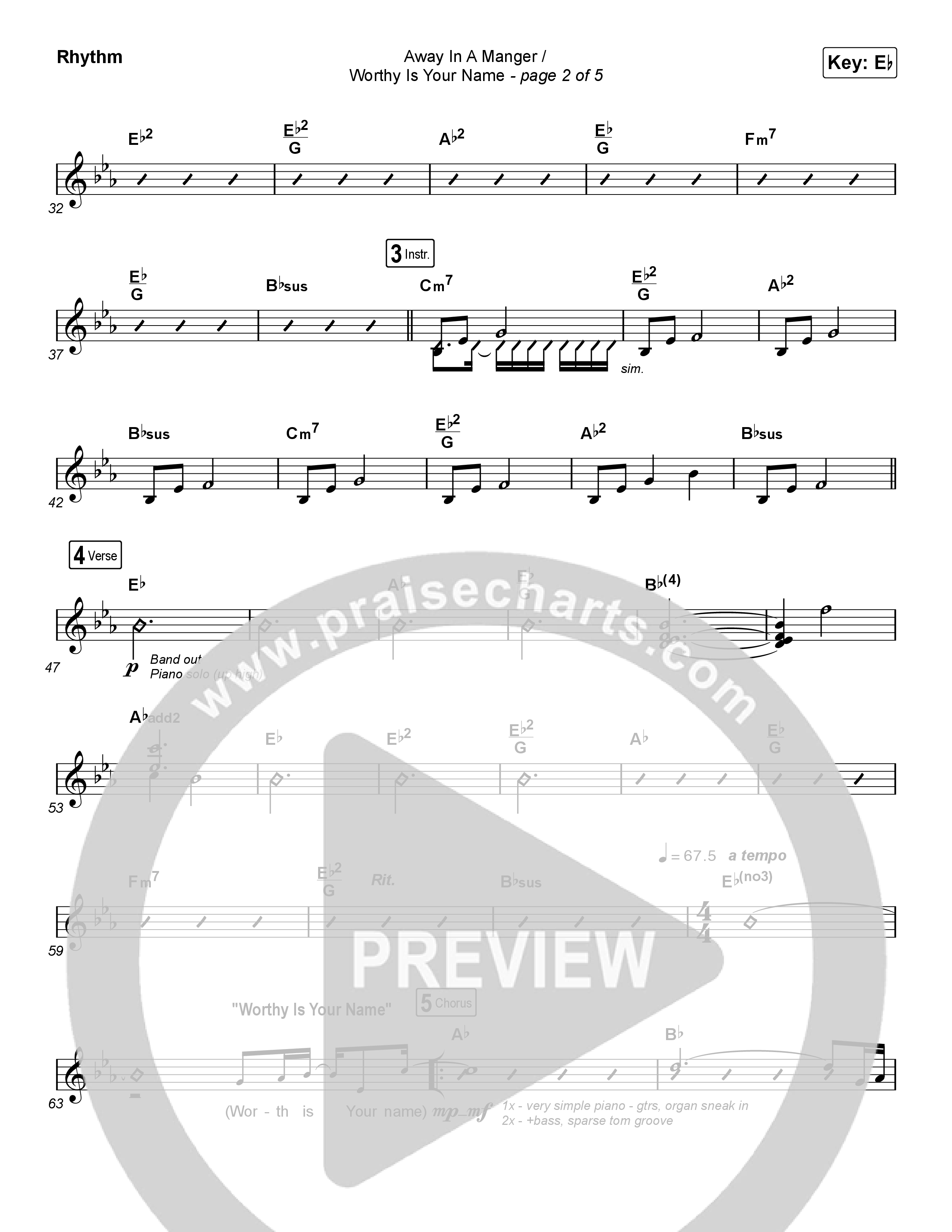 Away In A Manger / Worthy Is Your Name (Choral Anthem SATB) Rhythm Pack (Maverick City Music / Chandler Moore / Kim Walker-Smith / Arr. Luke Gambill)