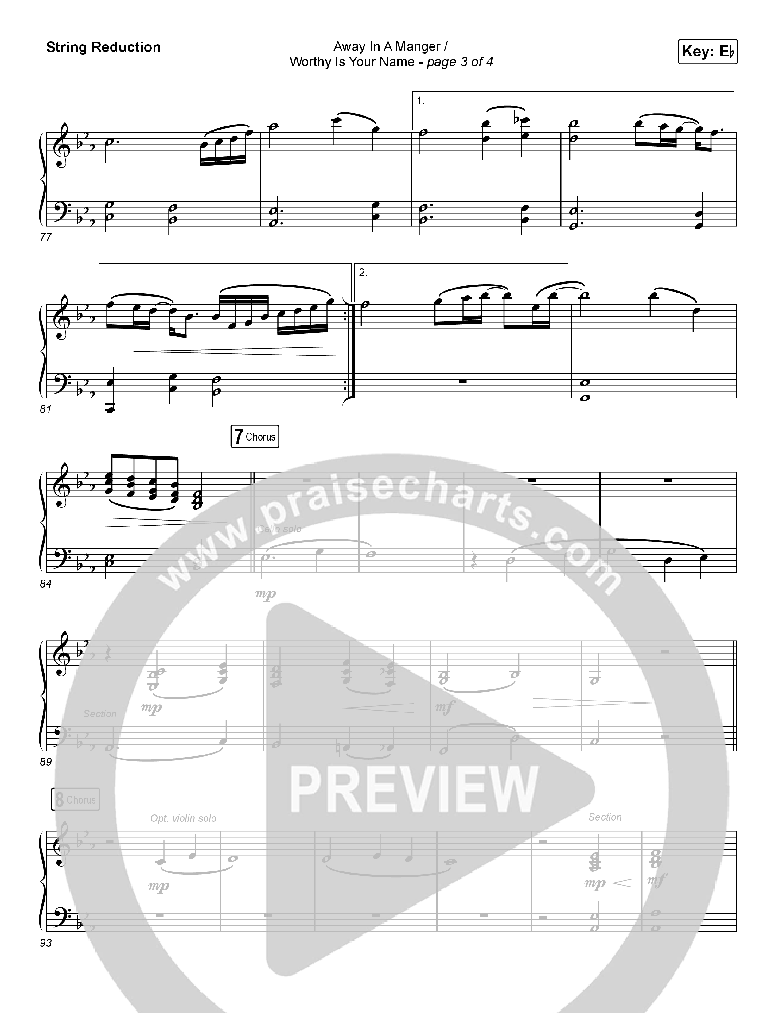 Away In A Manger / Worthy Is Your Name (Choral Anthem SATB) String Reduction (Maverick City Music / Chandler Moore / Kim Walker-Smith / Arr. Luke Gambill)