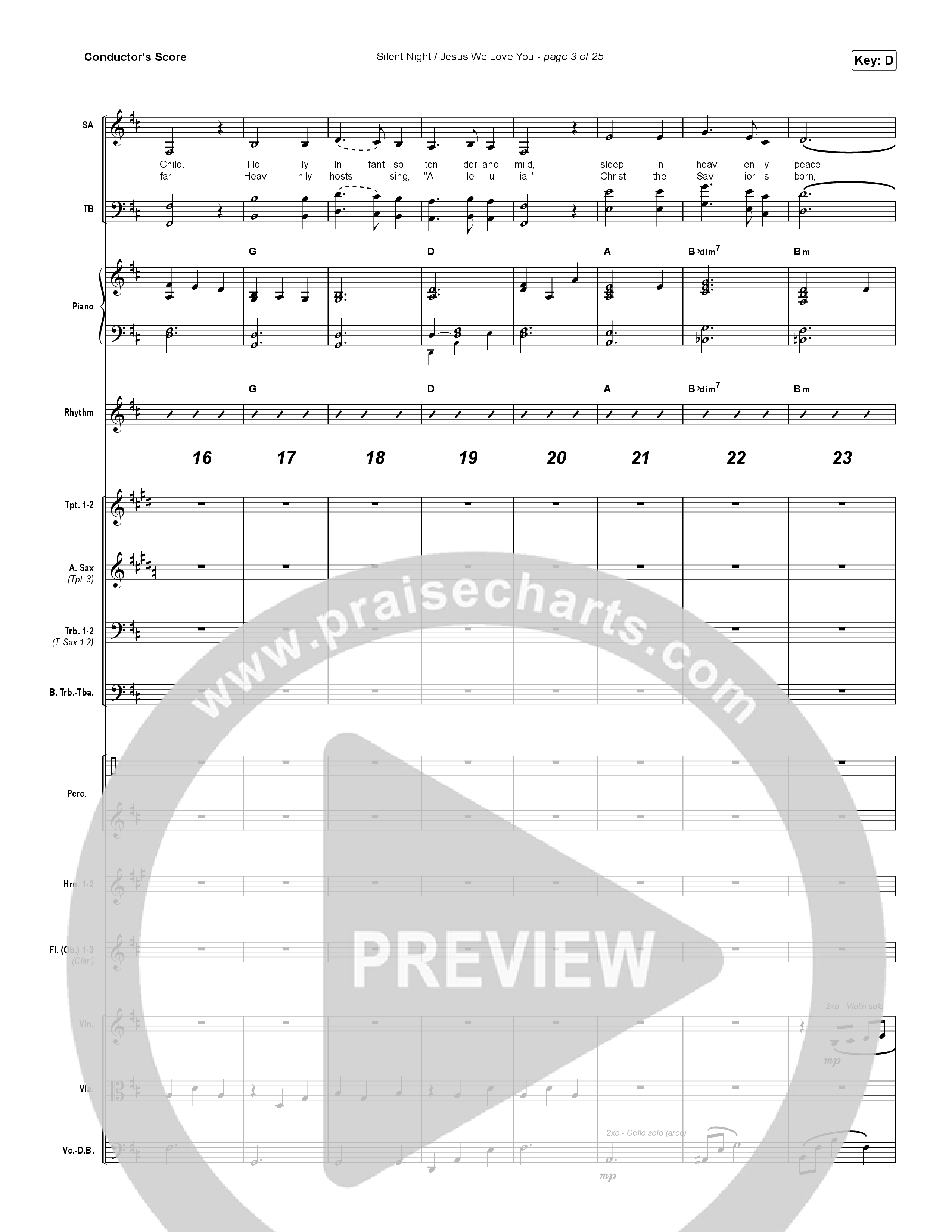 Silent Night / Jesus We Love You (Choral Anthem SATB) Orchestration (Maverick City Music / Brandon Lake / Kim Walker-Smith / Phil Wickham / Arr. Luke Gambill)