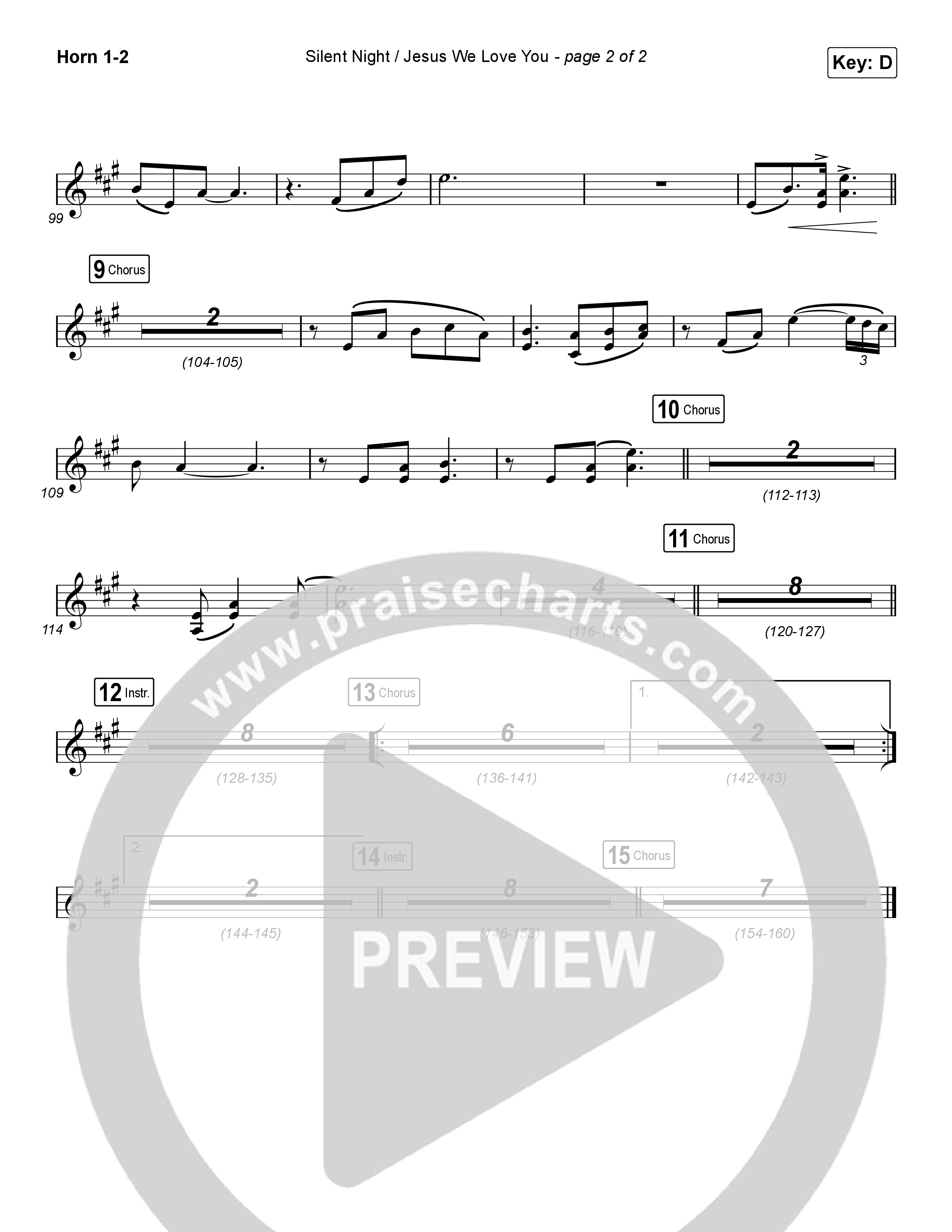 Silent Night / Jesus We Love You (Choral Anthem SATB) French Horn 1,2 (Maverick City Music / Brandon Lake / Kim Walker-Smith / Phil Wickham / Arr. Luke Gambill)