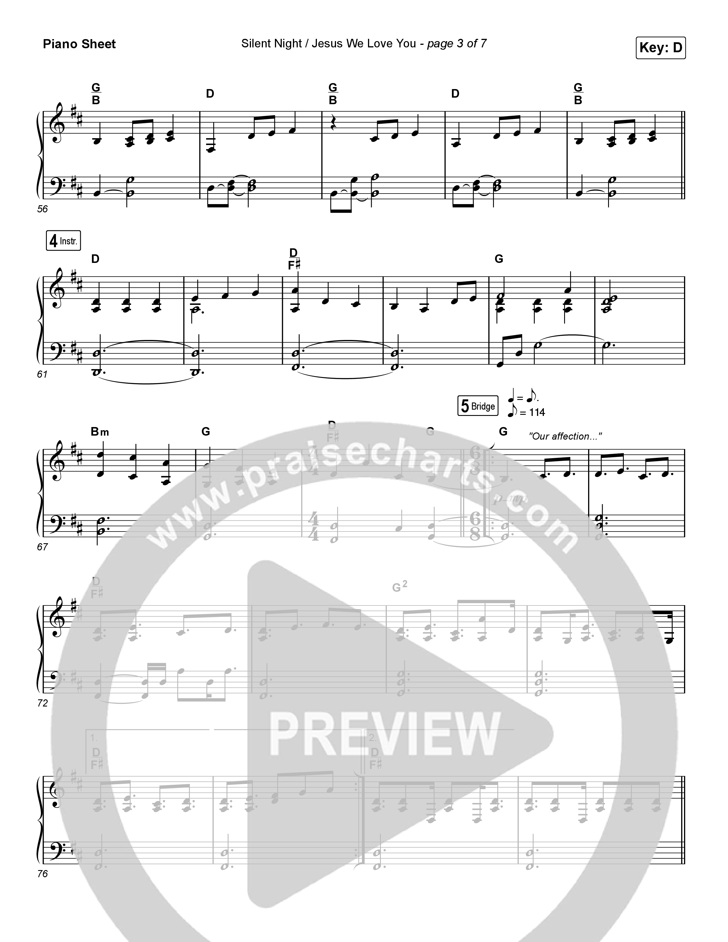 Silent Night / Jesus We Love You (Choral Anthem SATB) Piano Sheet (Maverick City Music / Brandon Lake / Kim Walker-Smith / Phil Wickham / Arr. Luke Gambill)