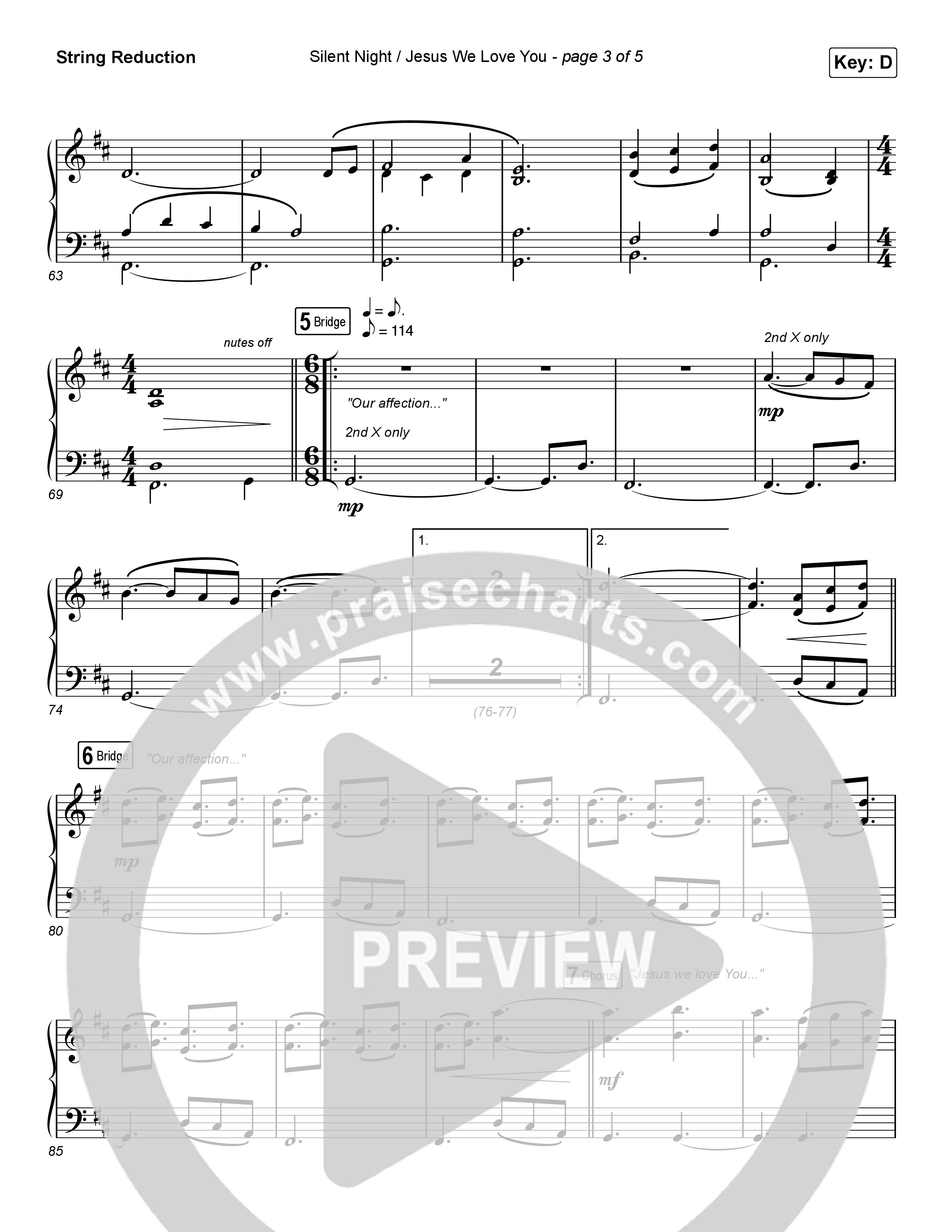 Silent Night / Jesus We Love You (Choral Anthem SATB) String Reduction (Maverick City Music / Brandon Lake / Kim Walker-Smith / Phil Wickham / Arr. Luke Gambill)