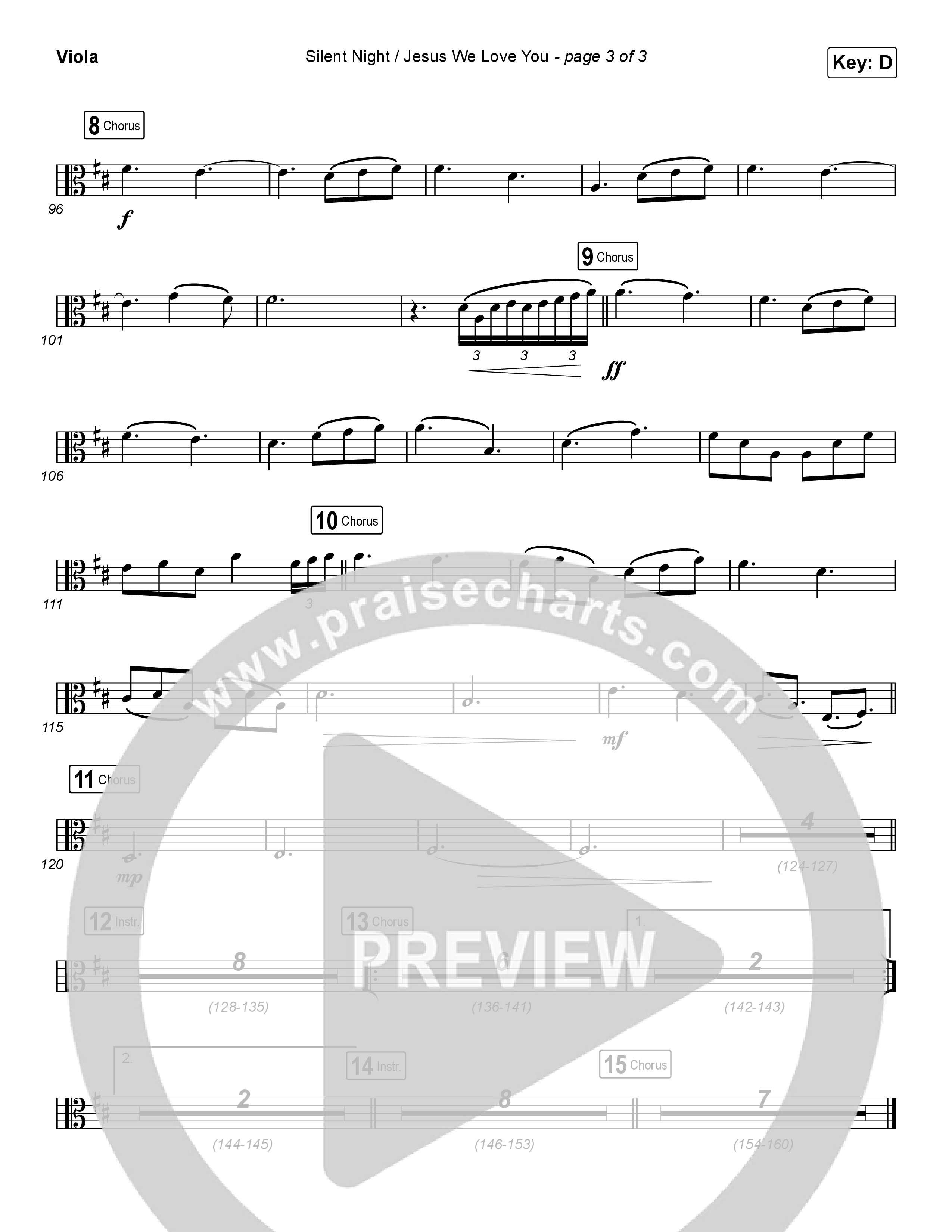 Silent Night / Jesus We Love You (Choral Anthem SATB) Viola (Maverick City Music / Brandon Lake / Kim Walker-Smith / Phil Wickham / Arr. Luke Gambill)