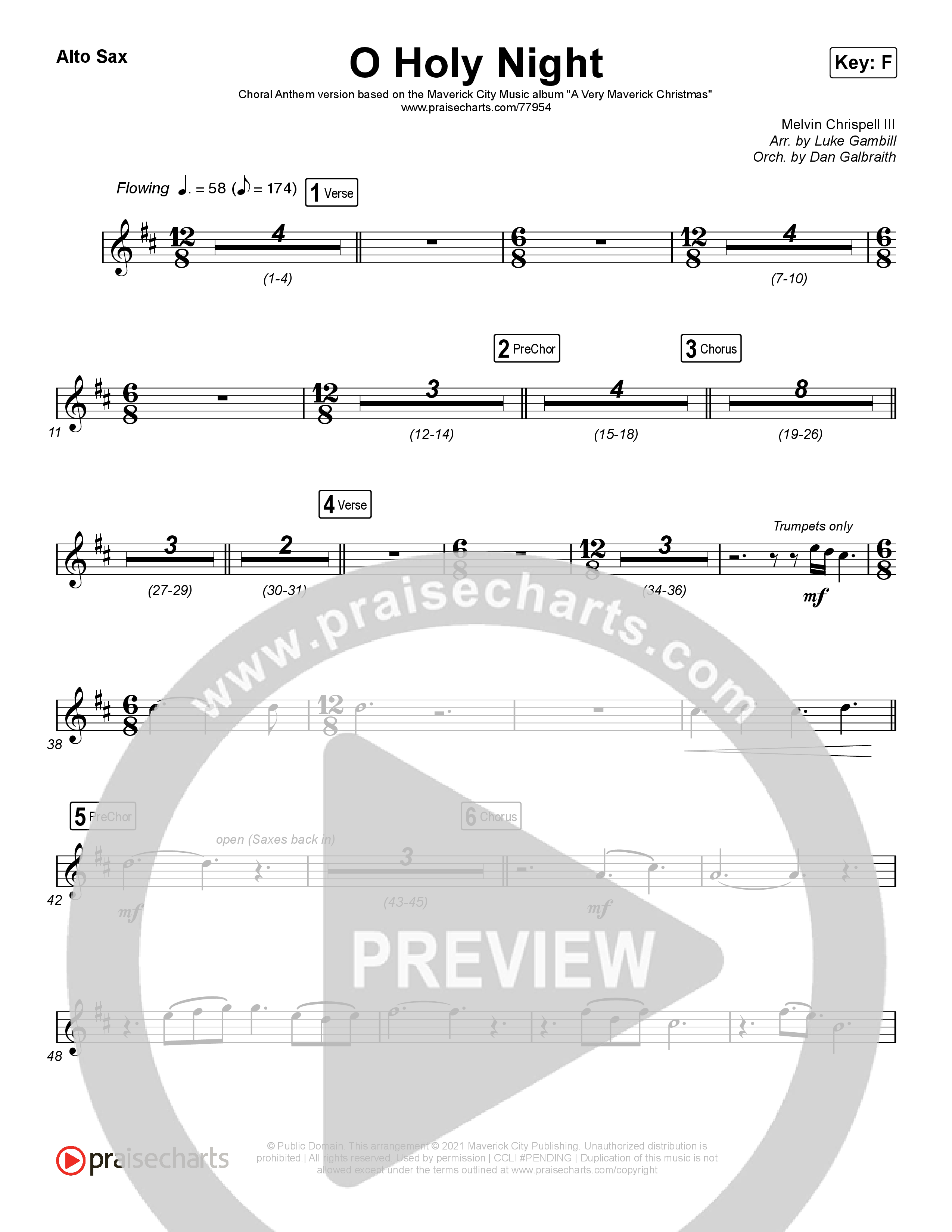 O Holy Night (Choral Anthem SATB) Sax Pack (Arr. Luke Gambill / Maverick City Music / Melvin Chrispell III)