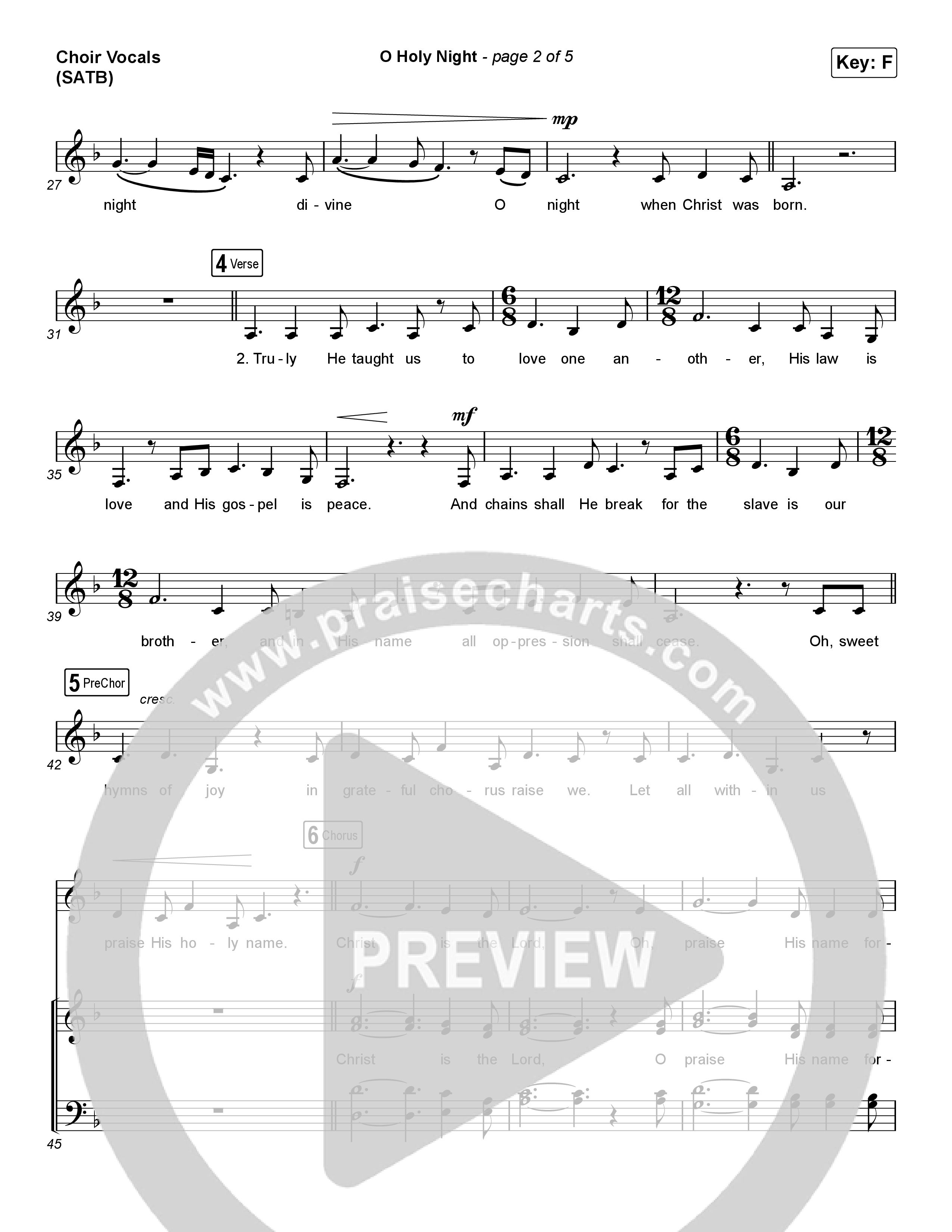 O Holy Night (Choral Anthem SATB) Choir Vocals (Anthem SATB) (Arr. Luke Gambill / Maverick City Music / Melvin Chrispell III)