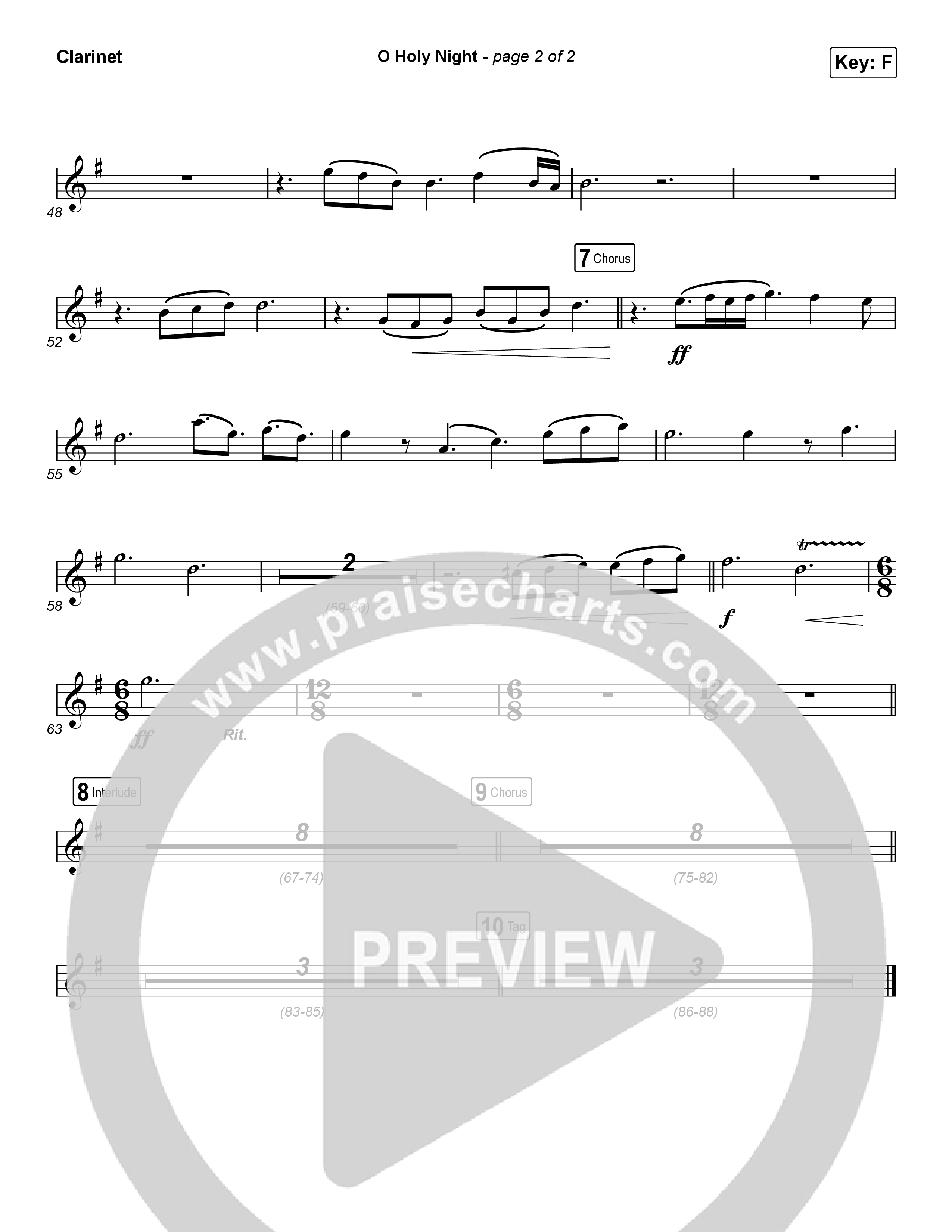 O Holy Night (Choral Anthem SATB) Clarinet (Arr. Luke Gambill / Maverick City Music / Melvin Chrispell III)