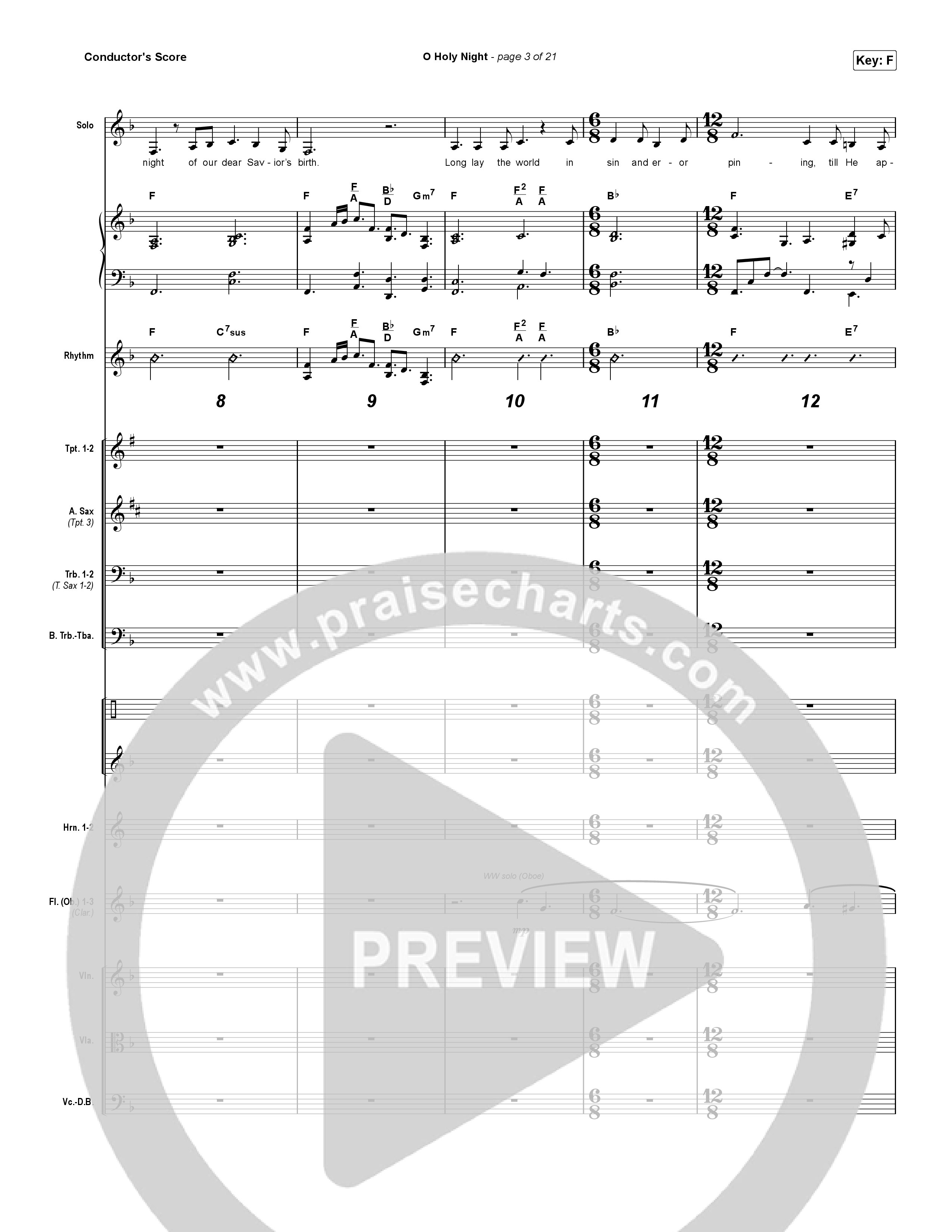 O Holy Night (Choral Anthem SATB) Conductor's Score (Arr. Luke Gambill / Maverick City Music / Melvin Chrispell III)