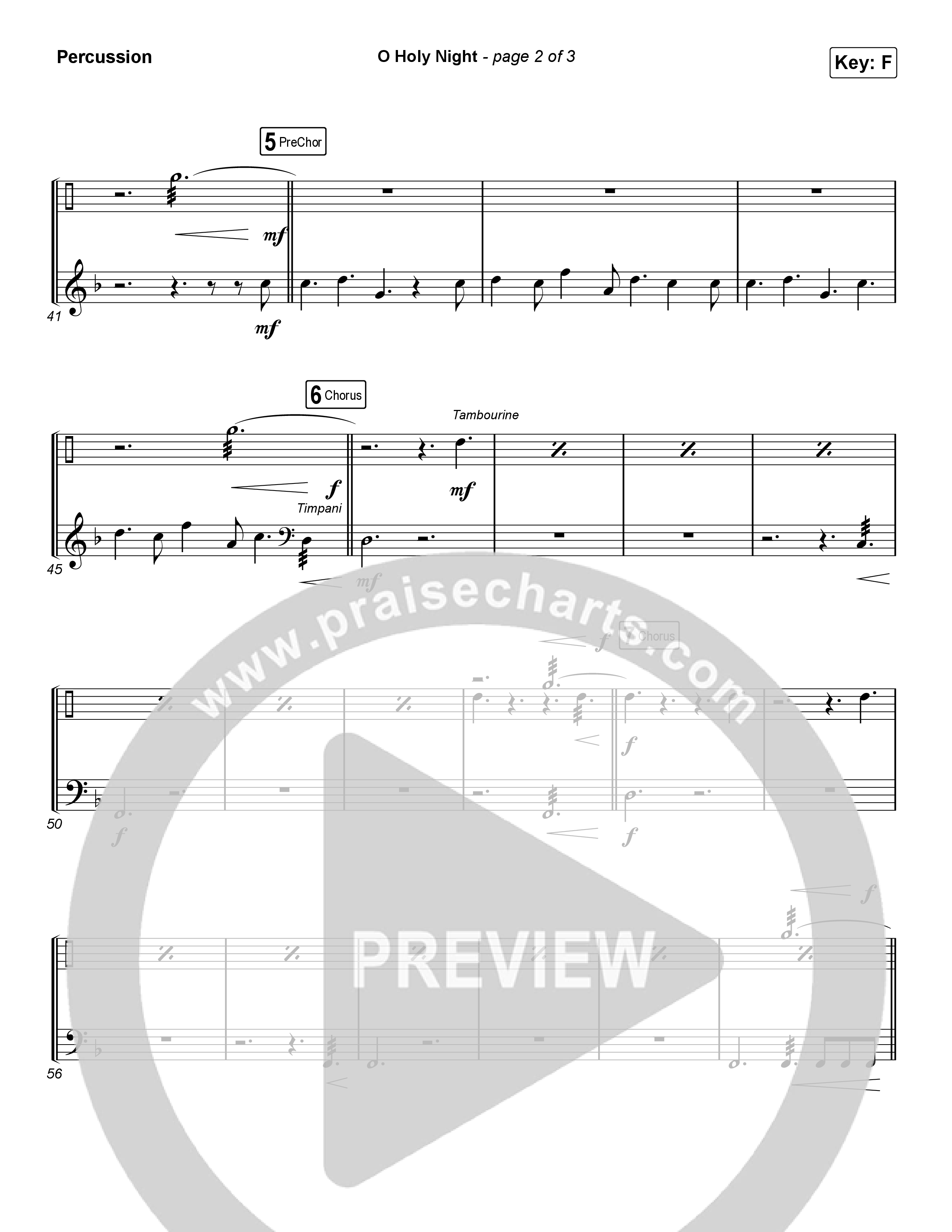 O Holy Night (Choral Anthem SATB) Percussion (Arr. Luke Gambill / Maverick City Music / Melvin Chrispell III)