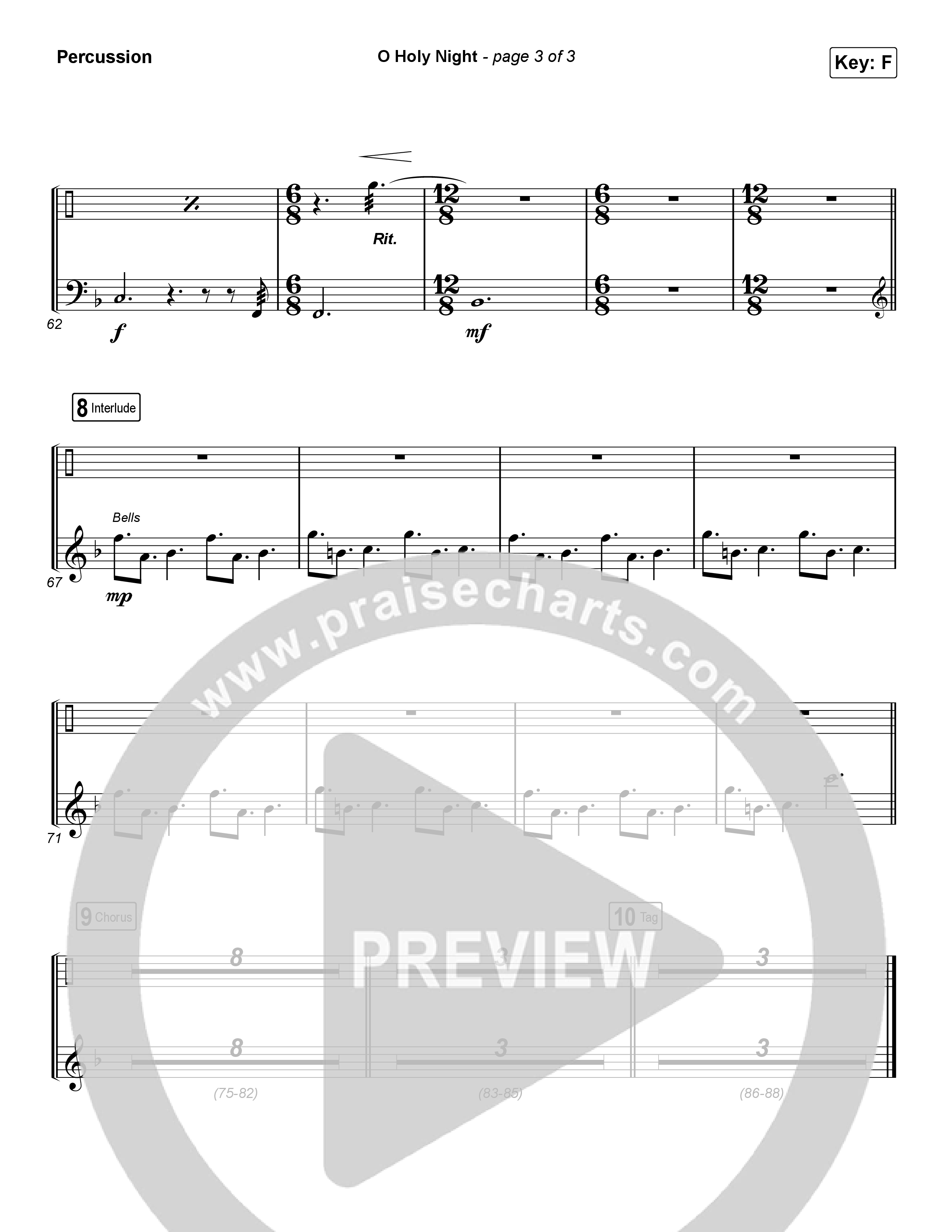O Holy Night (Choral Anthem SATB) Percussion (Arr. Luke Gambill / Maverick City Music / Melvin Chrispell III)