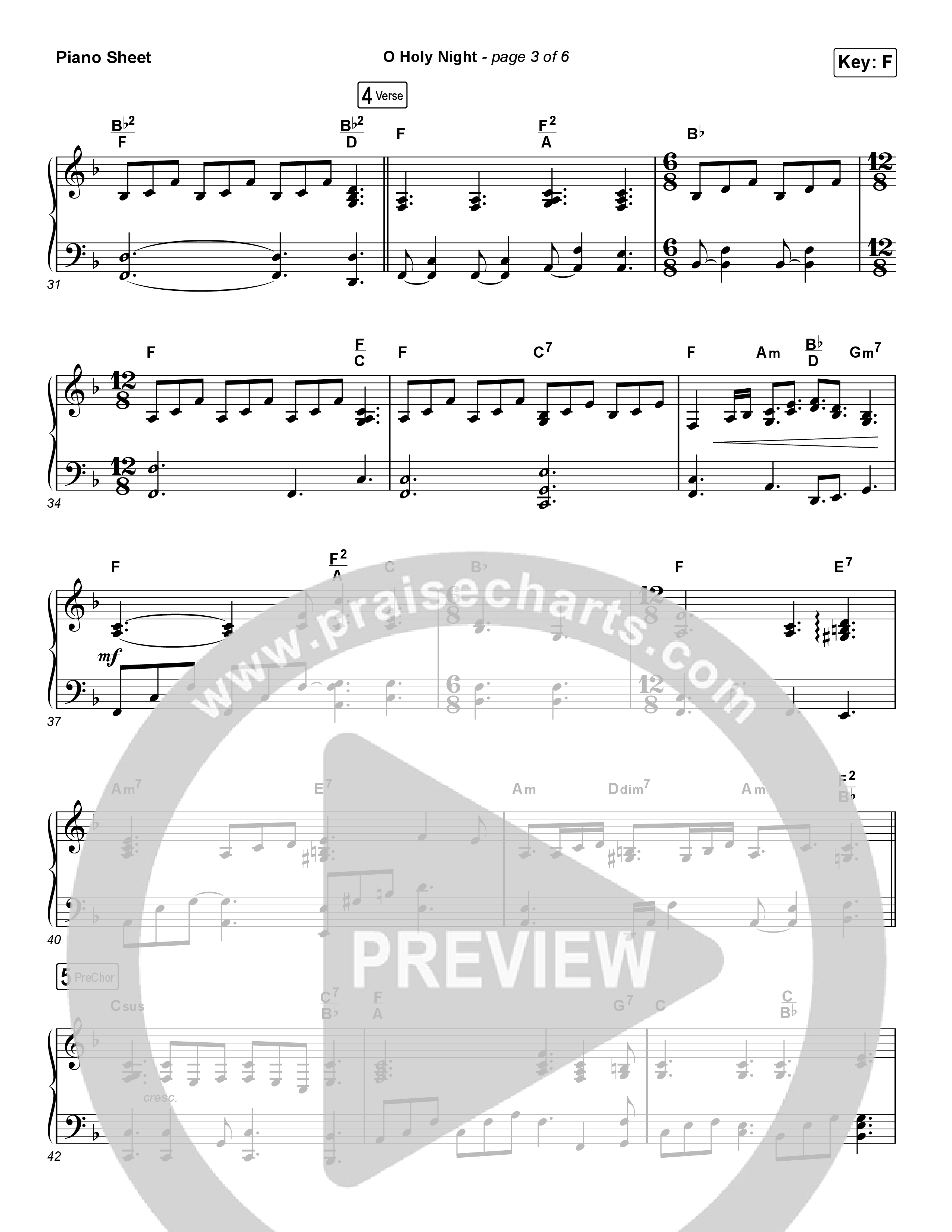O Holy Night (Choral Anthem SATB) Piano Sheet (Arr. Luke Gambill / Maverick City Music / Melvin Chrispell III)