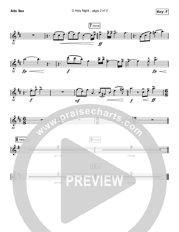 O Holy Night (Choral Anthem SATB) Alto Sax (Arr. Luke Gambill / Maverick City Music / Melvin Chrispell III)