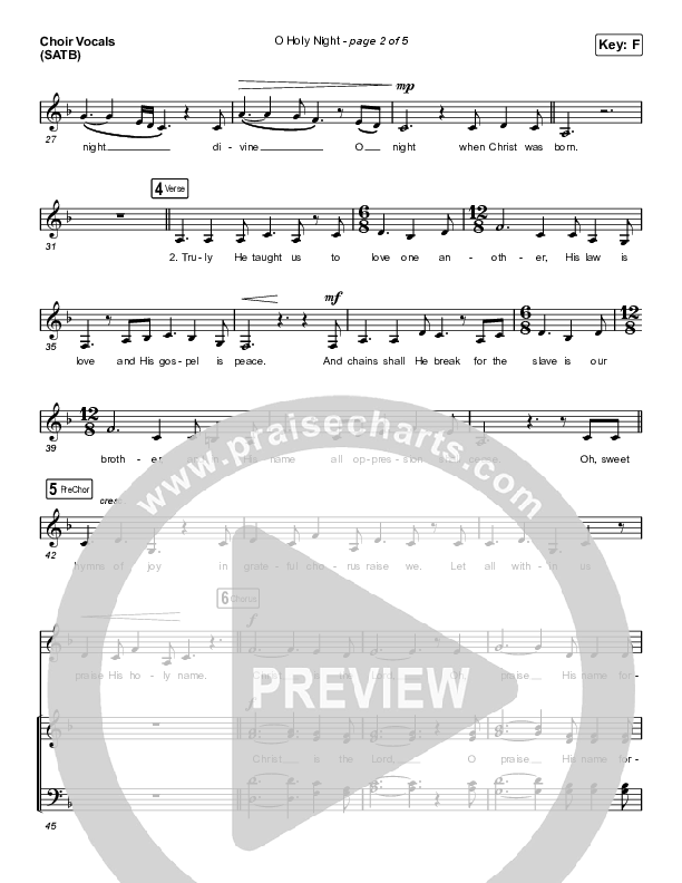 O Holy Night (Choral Anthem SATB) Choir Vocals (Anthem SATB) (Arr. Luke Gambill / Maverick City Music / Melvin Chrispell III)