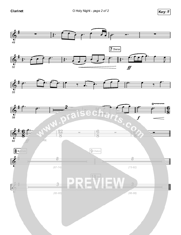 O Holy Night (Choral Anthem SATB) Clarinet (Arr. Luke Gambill / Maverick City Music / Melvin Chrispell III)