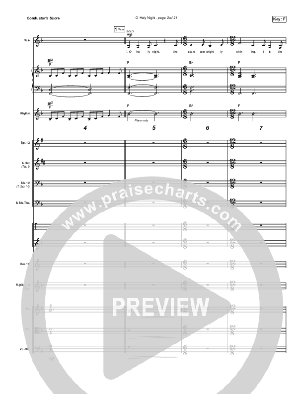O Holy Night (Choral Anthem SATB) Conductor's Score (Arr. Luke Gambill / Maverick City Music / Melvin Chrispell III)