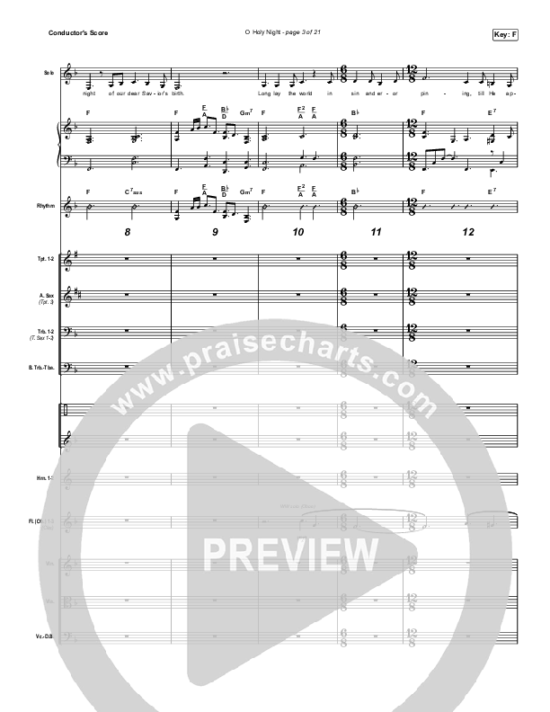 O Holy Night (Choral Anthem SATB) Conductor's Score (Arr. Luke Gambill / Maverick City Music / Melvin Chrispell III)