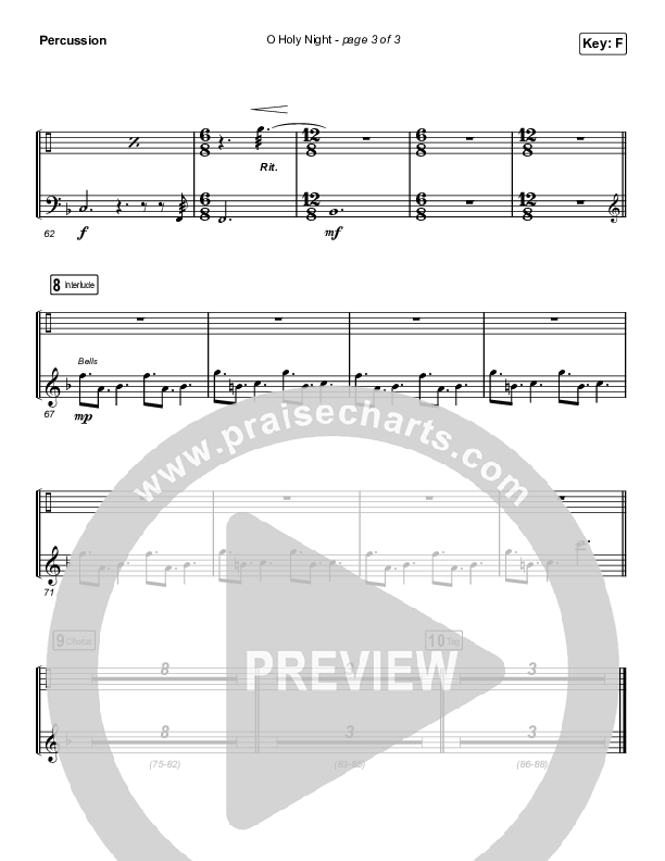 O Holy Night (Choral Anthem SATB) Percussion (Arr. Luke Gambill / Maverick City Music / Melvin Chrispell III)
