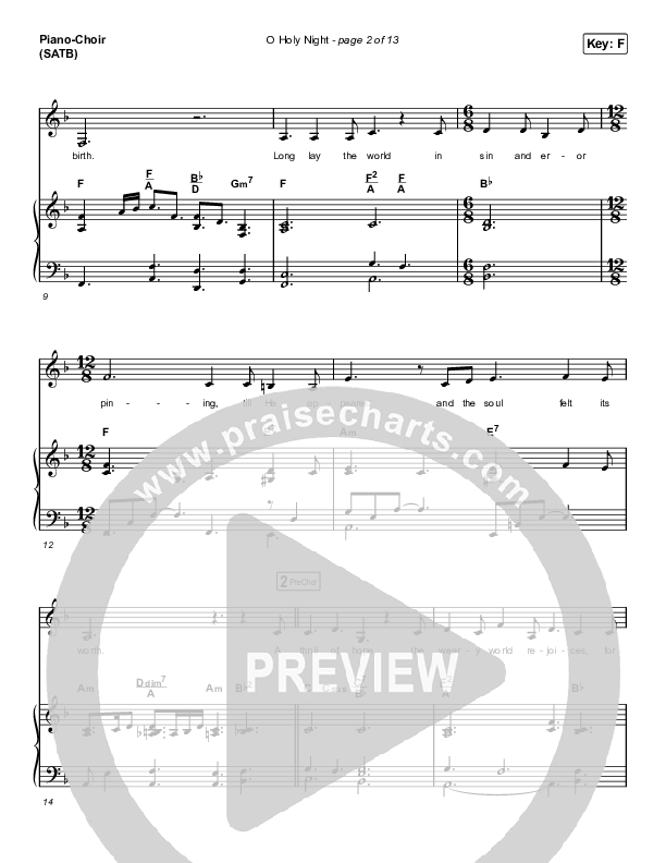 O Holy Night (Choral Anthem SATB) Piano/Vocal Pack (Arr. Luke Gambill / Maverick City Music / Melvin Chrispell III)