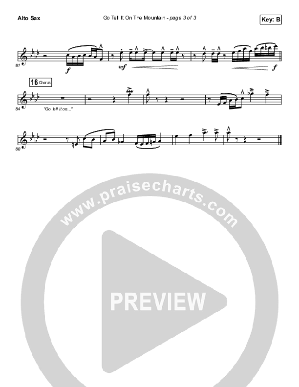 Go Tell It On The Mountain (Choral Anthem SATB) Alto Sax (Arr. Luke Gambill / Maverick City Music / Melvin Chrispell III / Chandler Moore)