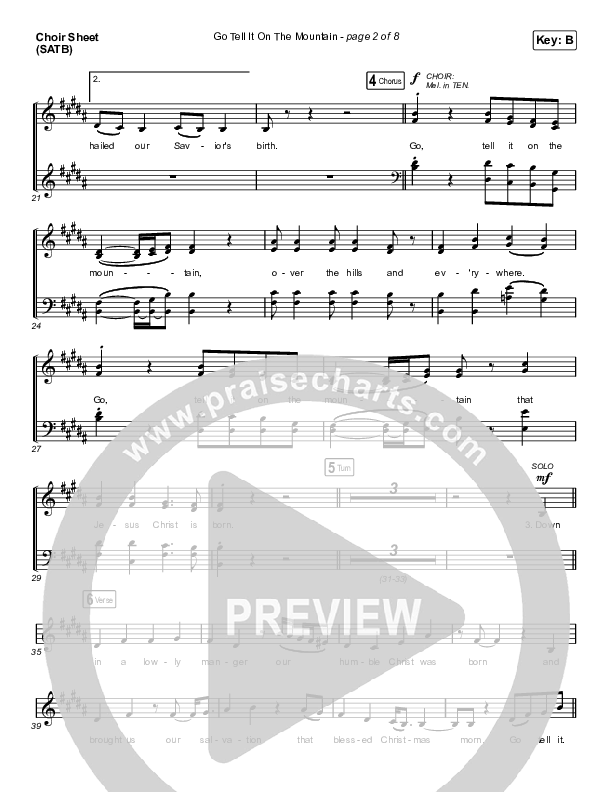 Go Tell It On The Mountain (Choral Anthem SATB) Choir Sheet (SATB) (Arr. Luke Gambill / Maverick City Music / Melvin Chrispell III / Chandler Moore)