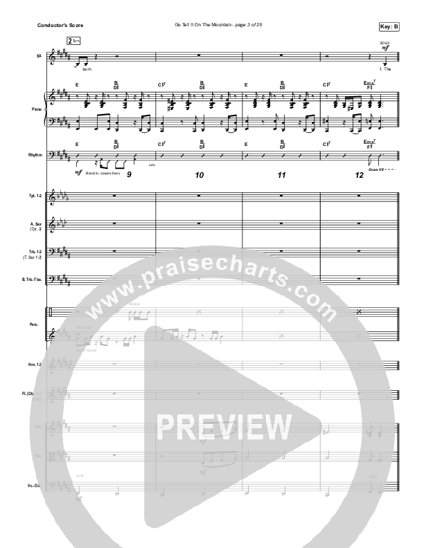 Go Tell It On The Mountain (Choral Anthem SATB) Conductor's Score (Arr. Luke Gambill / Maverick City Music / Melvin Chrispell III / Chandler Moore)