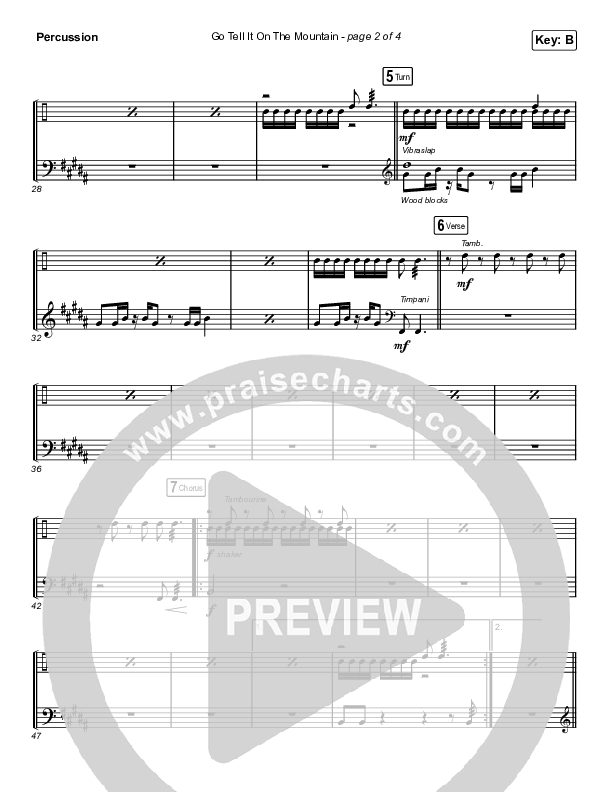 Go Tell It On The Mountain (Choral Anthem SATB) Percussion (Arr. Luke Gambill / Maverick City Music / Melvin Chrispell III / Chandler Moore)