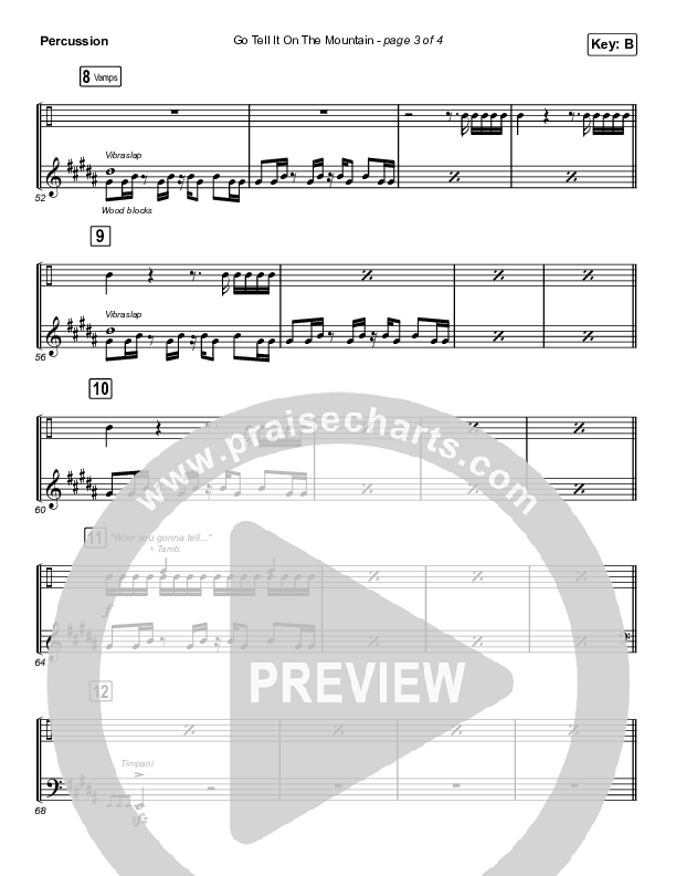 Go Tell It On The Mountain (Choral Anthem SATB) Percussion (Arr. Luke Gambill / Maverick City Music / Melvin Chrispell III / Chandler Moore)